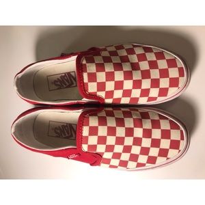 Checkered slip on vans